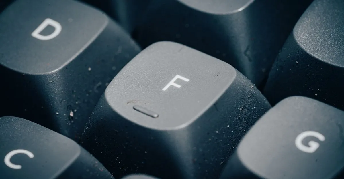 Close-up of mechanical keyboard keys used for an online keyboard tester check